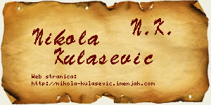 Nikola Kulašević vizit kartica